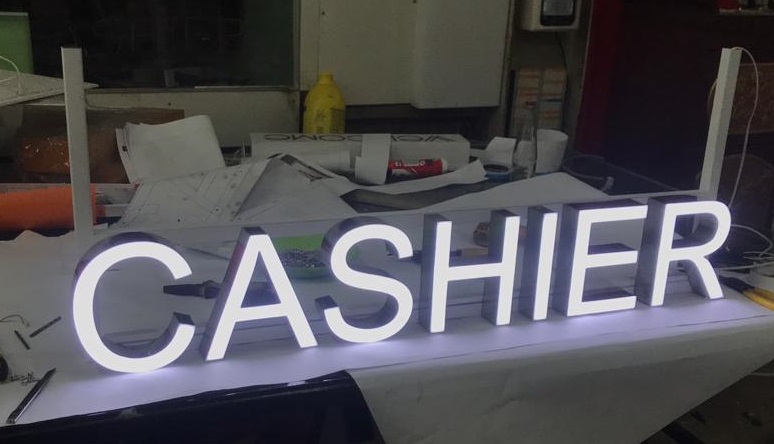 Front lighting with Stainless steel Side casing signage malaysia