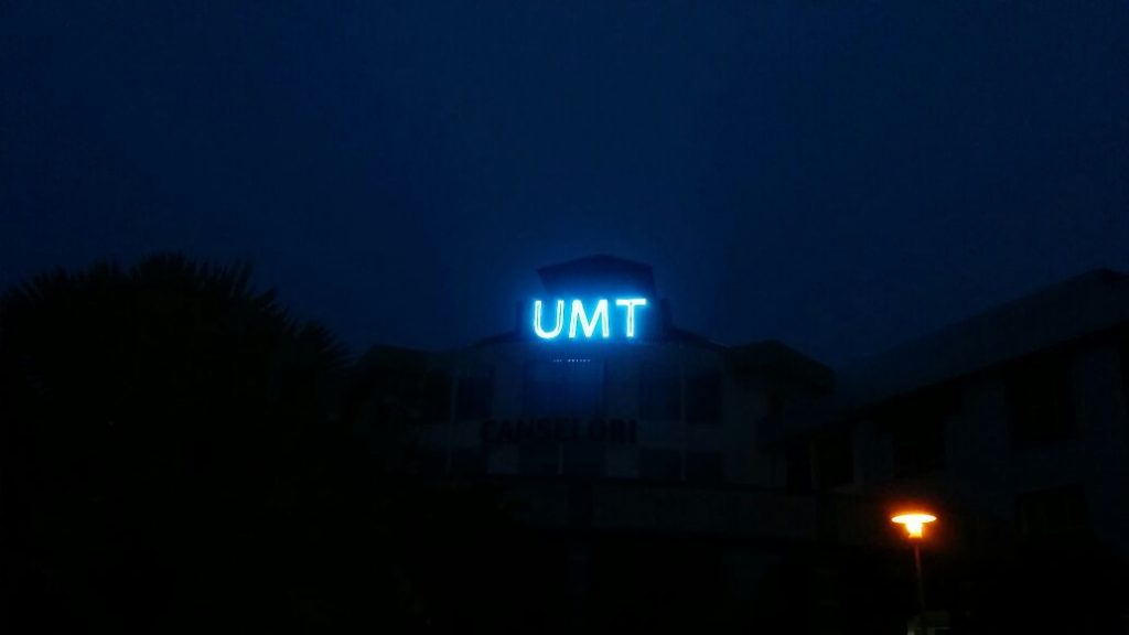 Main sign top building