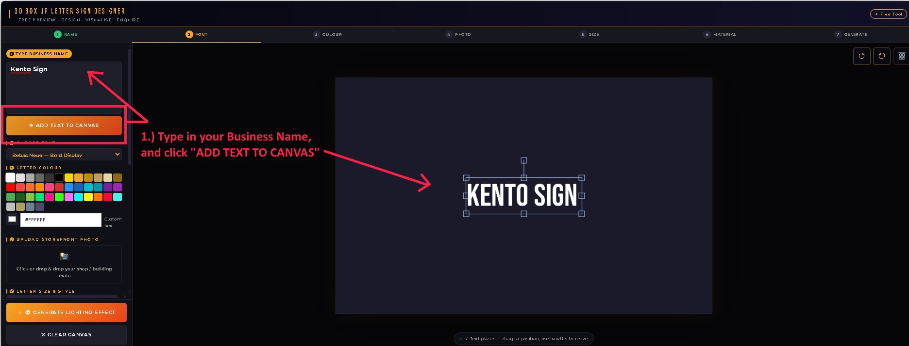 Step 1: Enter Business Name