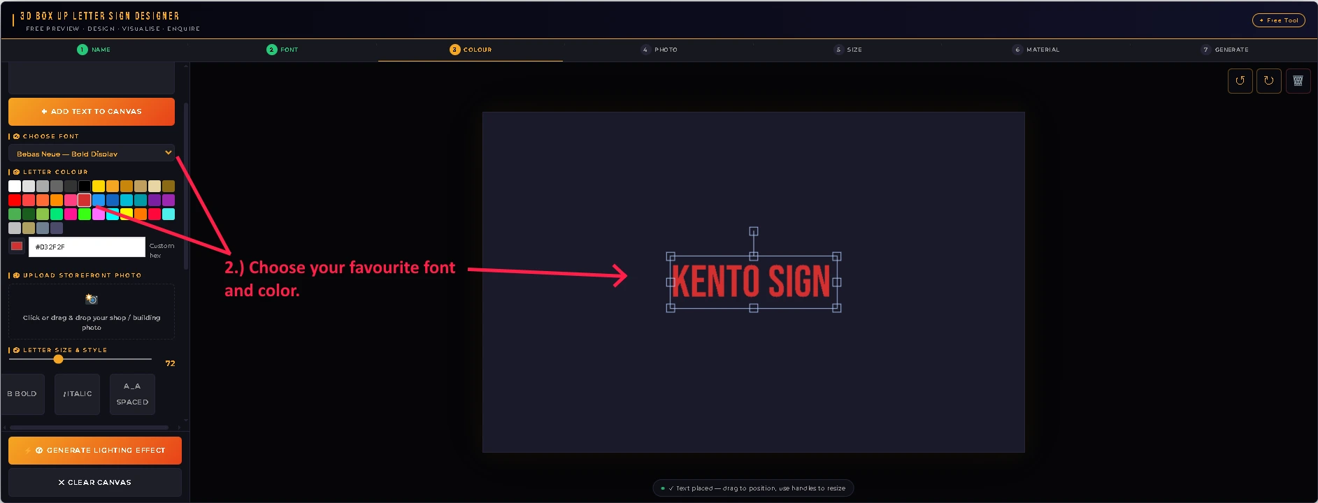 Step 2: Choose Font and Color